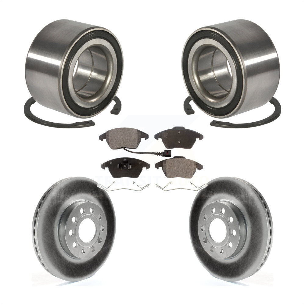 Kit de rotors et plaquettes de frein à disque enduits de roulement de roue avant pour Volkswagen Jetta