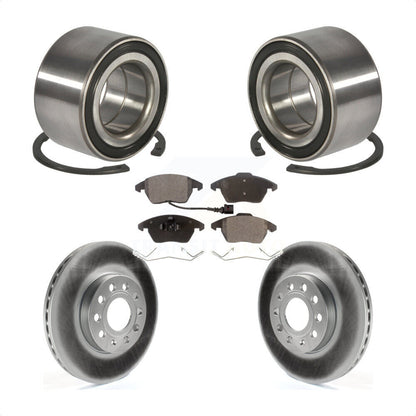 Kit de rotors et plaquettes de frein à disque enduits de roulement de roue avant pour Volkswagen Jetta