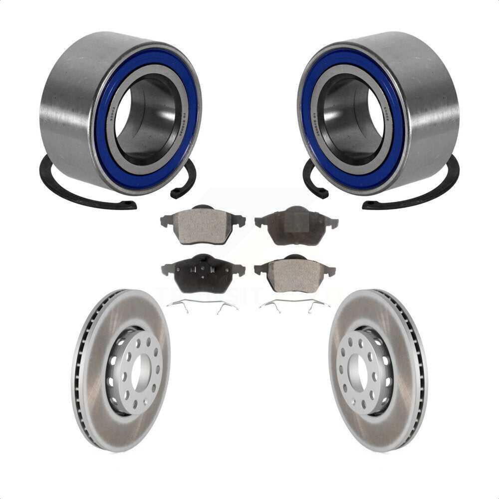 Kit de Rotor et de plaquettes de frein enduits de roulement de roue avant, pour Volkswagen Passat Audi A