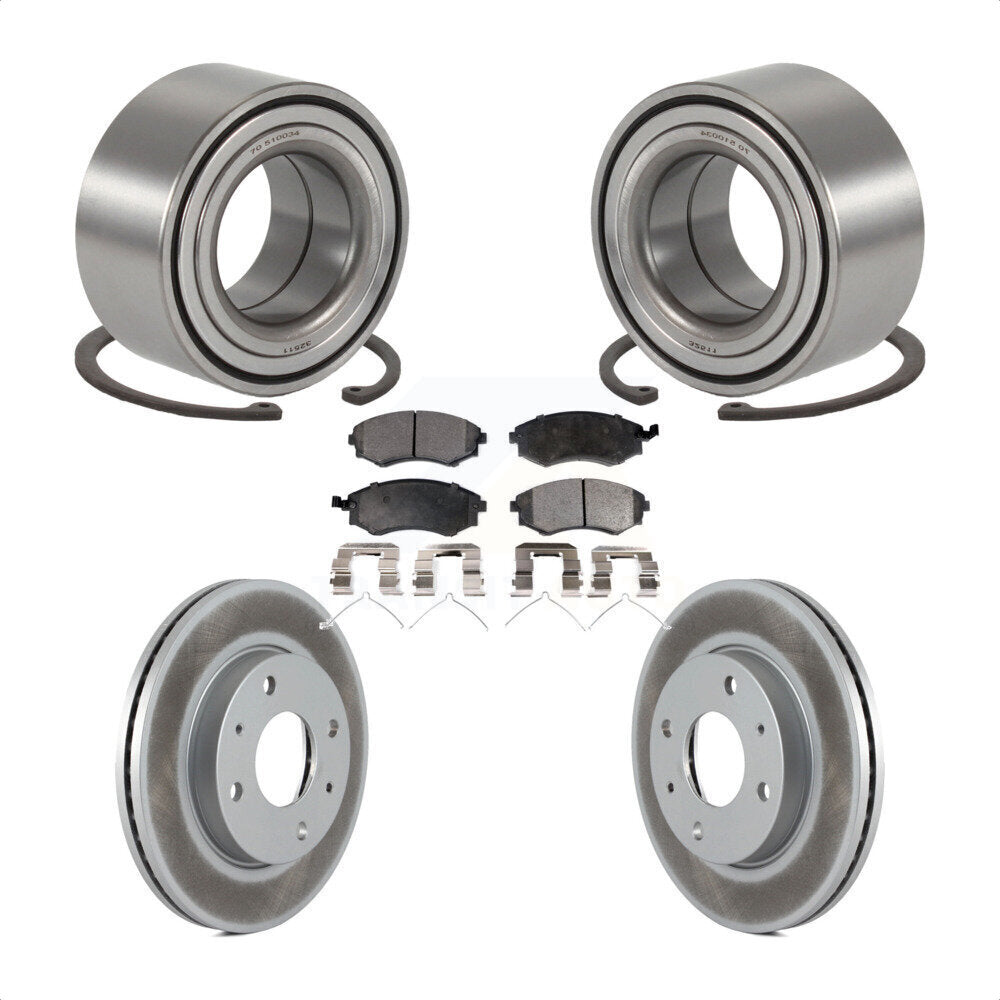 Kit de rotors et plaquettes de frein à disque enduits de roulement de roue avant pour Hyundai Sonata