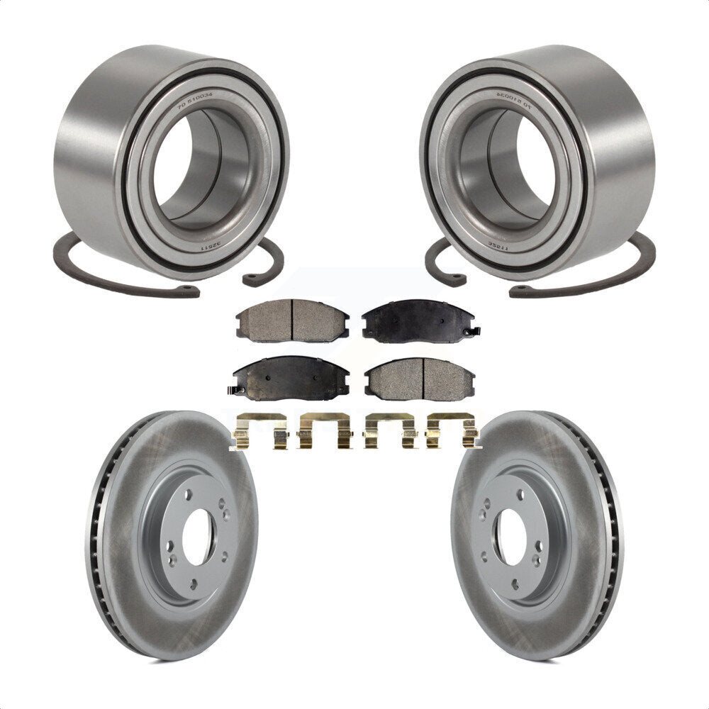 Kit de rotors et plaquettes de frein à disque enduits de roulement de roue avant pour Hyundai XG350