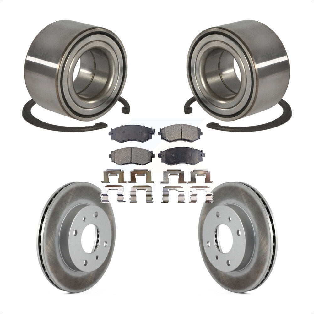 Kit de rotors et plaquettes de frein à disque enduits de roulement de roue avant pour Nissan Sentra 1.8