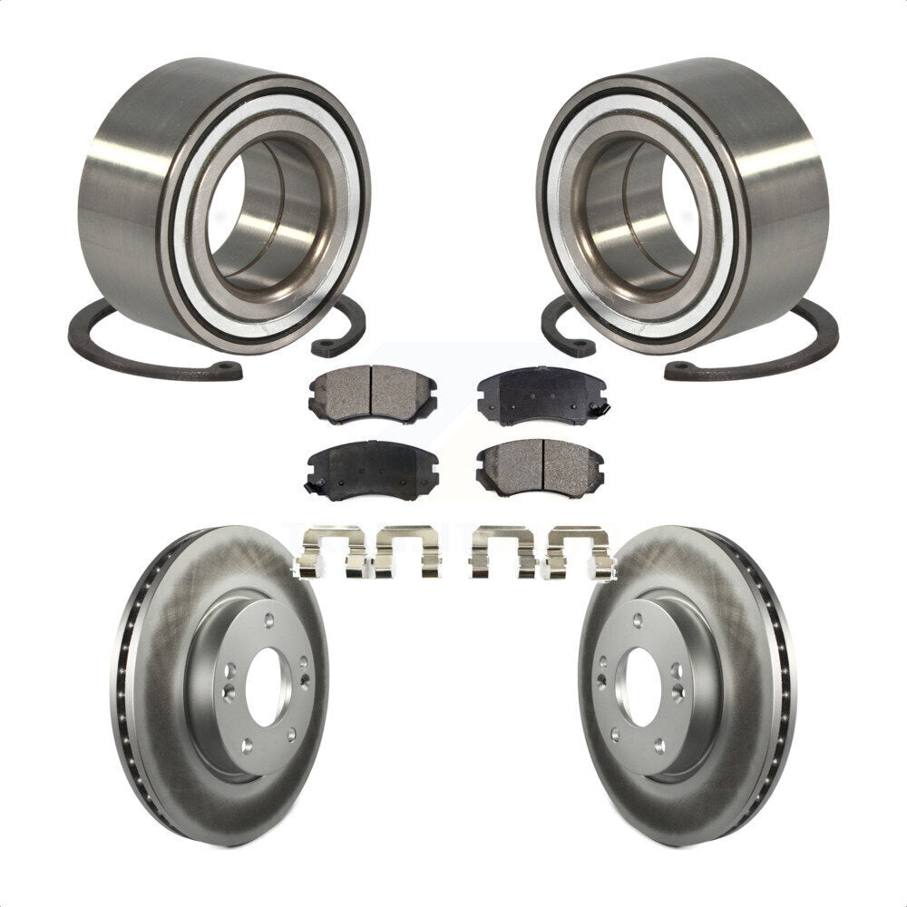 Kit de rotors et plaquettes de frein à disque enduits de roulement de roue avant pour Hyundai Tiburon