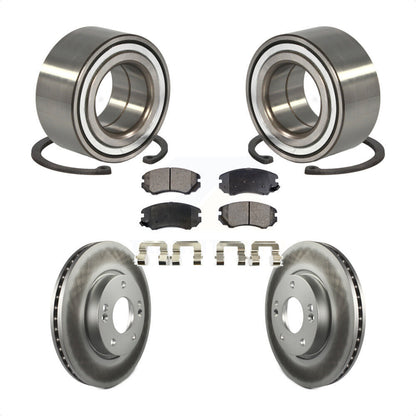 Kit de rotors et plaquettes de frein à disque enduits de roulement de roue avant pour Hyundai Tiburon