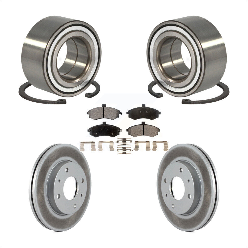 Kit de rotors et plaquettes de frein à disque enduits de roulement de roue avant pour Hyundai Elantra