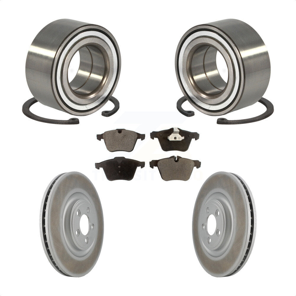 Kit de rotors de frein à disque enduits de roulement de roue avant et de plaquettes en céramique pour Jaguar XJ