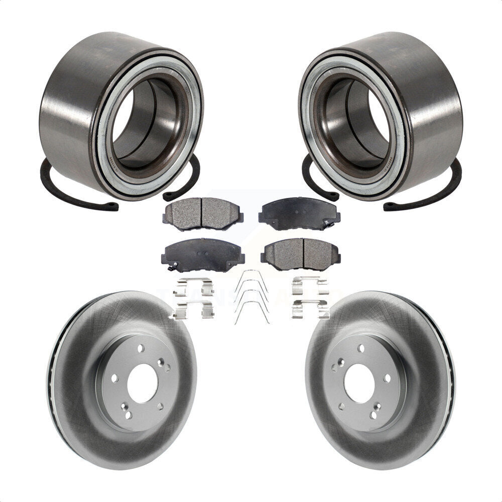 Kit de Rotor et plaquettes de frein à disque revêtus de roulement de roue avant pour Honda Pilo 2005 – 2008