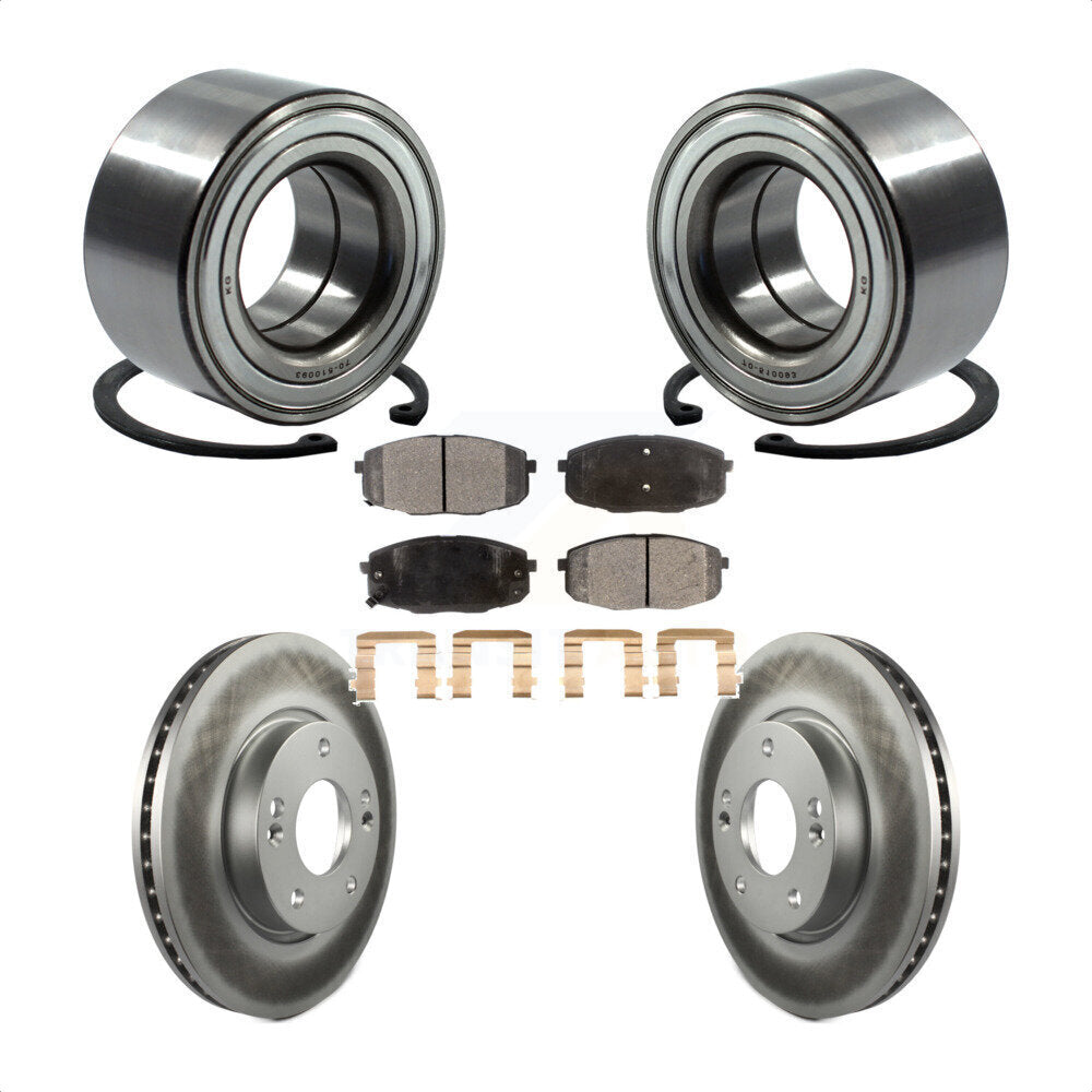 Kit de rotors et plaquettes de frein à disque enduits de roulement de roue avant pour Hyundai Elantra