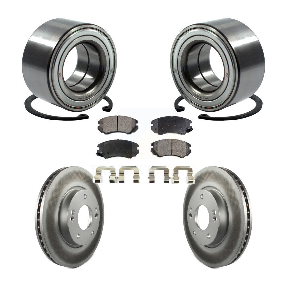 Kit de rotors et plaquettes de frein à disque enduits de roulement de roue avant pour Kia Sou 2012 – 2013