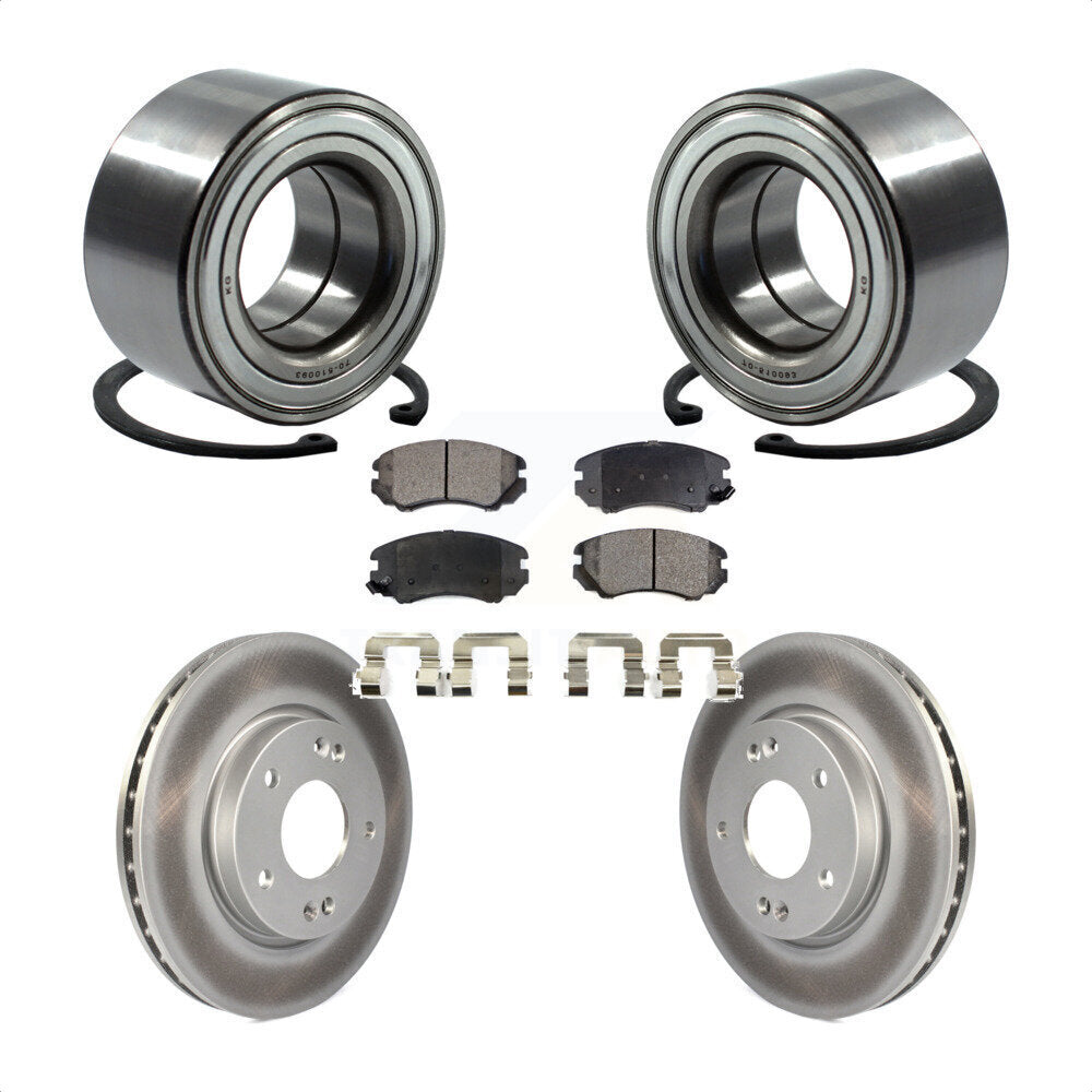 Kit de rotors et plaquettes de frein à disque enduits de roulement de roue avant pour Hyundai Elantra