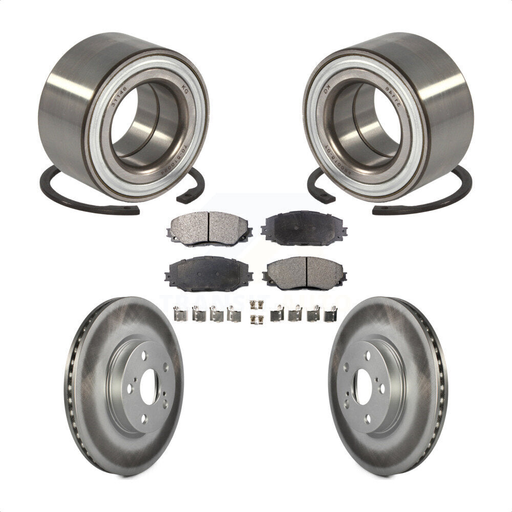 Kit de rotors et plaquettes de frein à disque revêtus de roulement de roue avant pour Scion x 2008 – 2014