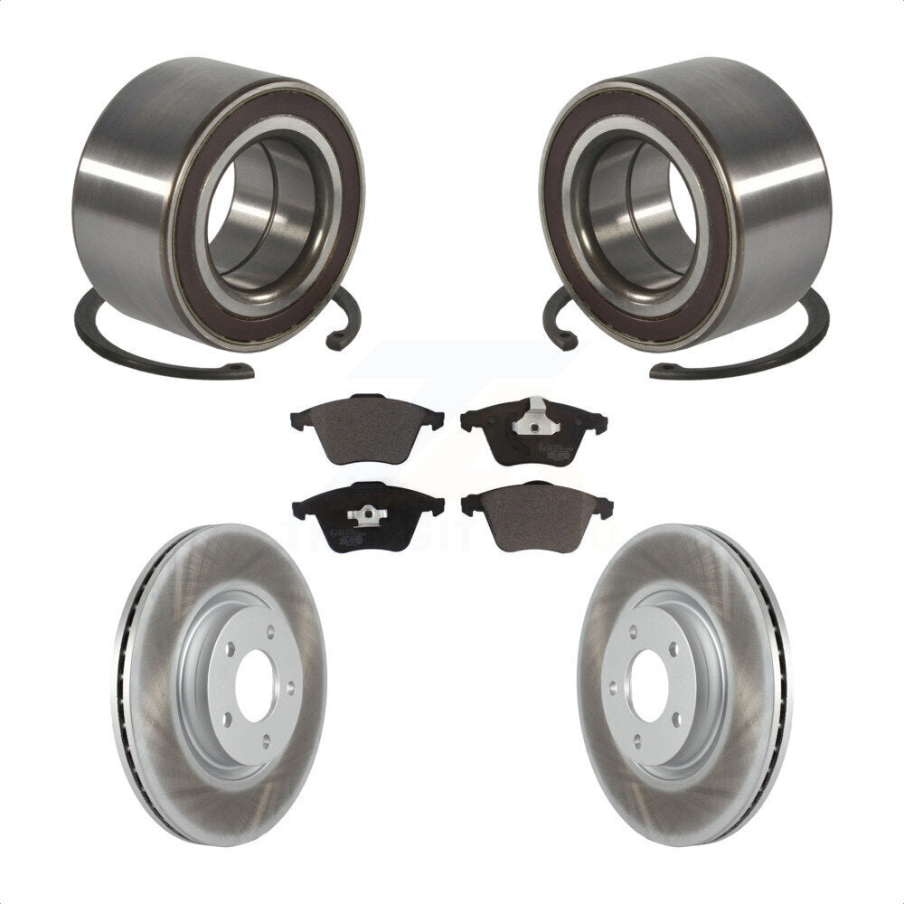 Kit de rotors de frein à disque enduits de roulement de roue avant et de plaquettes en céramique pour Mazda 3