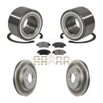 Kit de rotors de frein à disque enduits de roulement de roue avant et de plaquettes en céramique pour Honda Fit