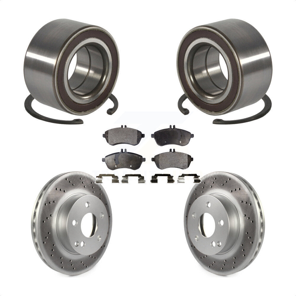 Kit de rotors et plaquettes de frein à disque enduits de roulement de roue avant pour Mercedes-Benz C30