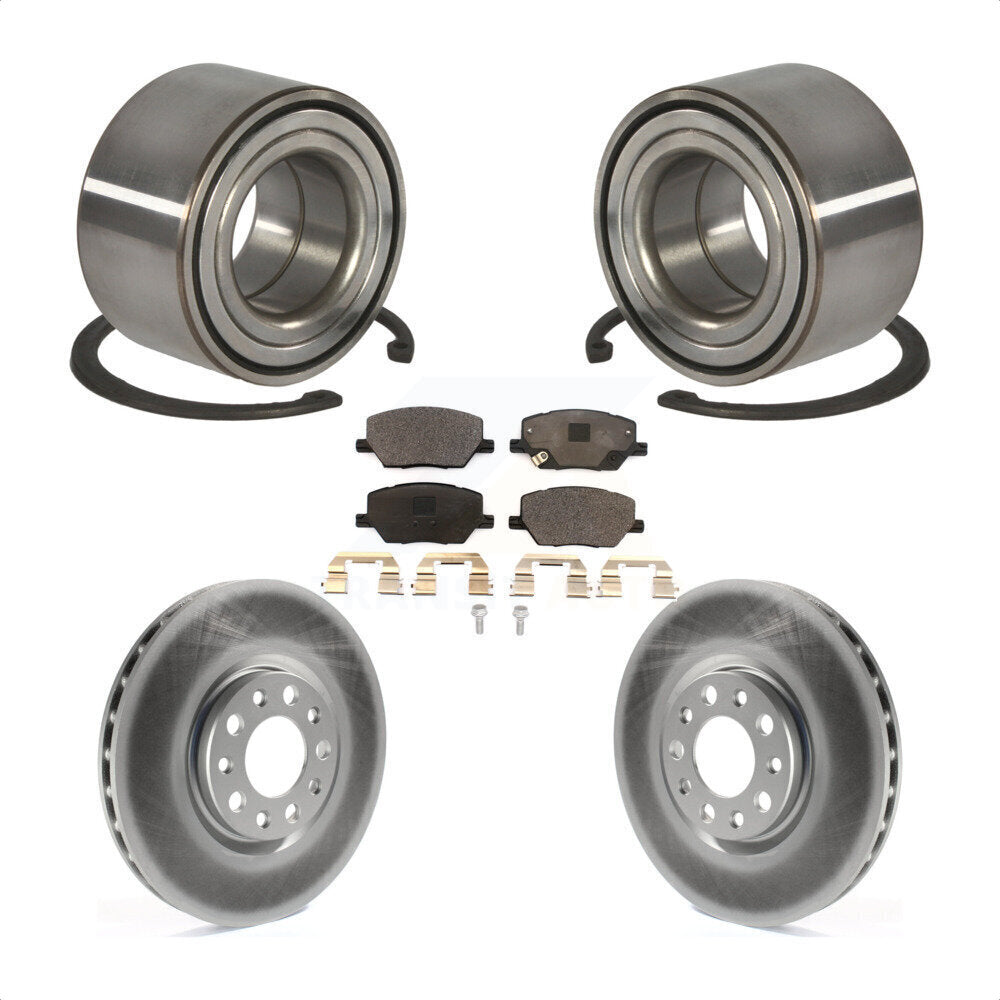 Kit de rotor et plaquettes de frein à disque revêtus de roulement de roue avant pour Fiat 500 2016 – 2018