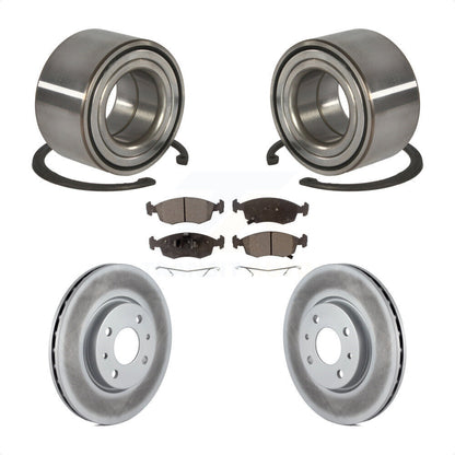 Kit de rotors de frein à disque enduits de roulement de roue avant et de plaquettes en céramique pour Fiat 500