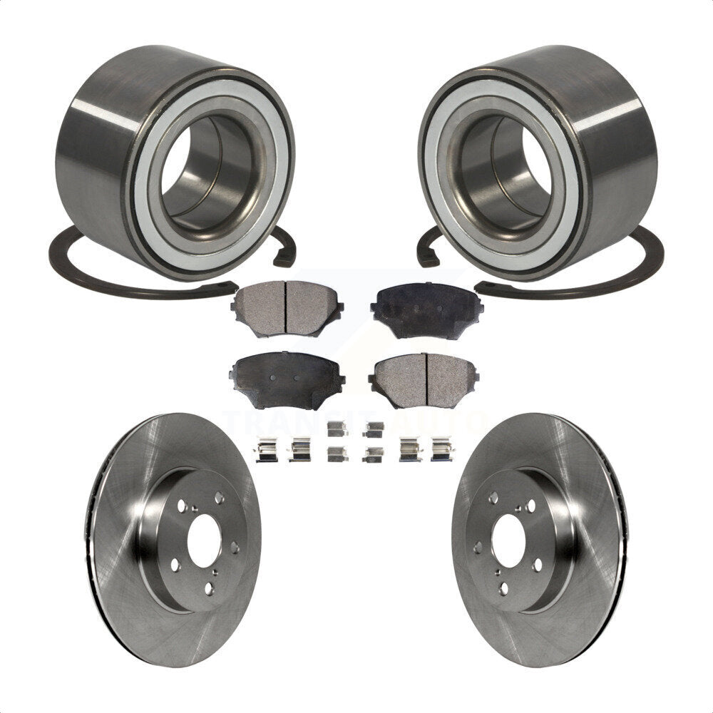 Kit de rotors de frein à disque et de plaquettes semi-métalliques, roulement de roue avant, pour Toyota RAV