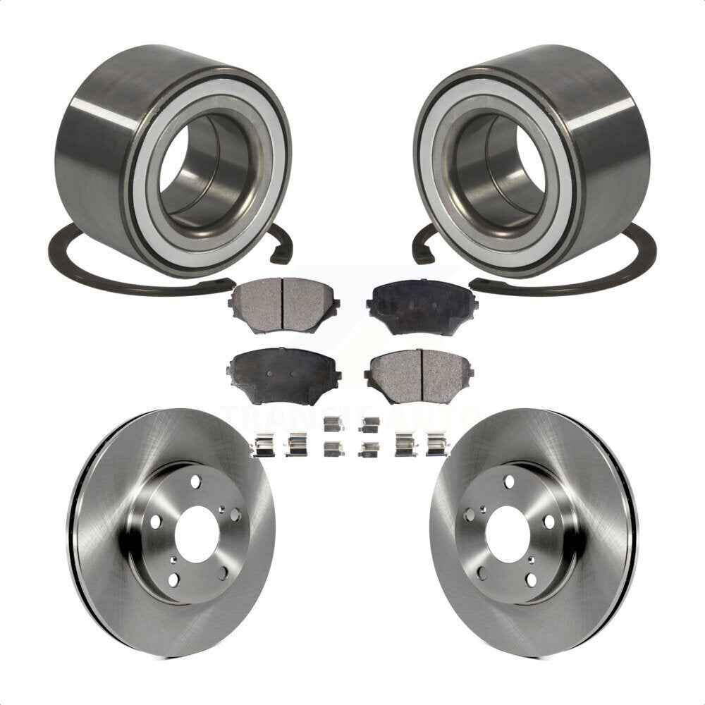 Kit de rotors de frein à disque et de plaquettes semi-métalliques, roulement de roue avant, pour Toyota RAV