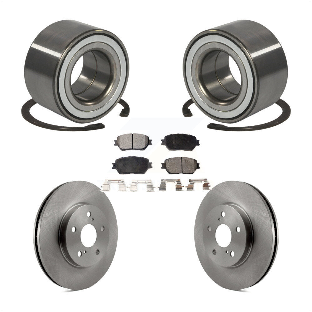 Kit de Rotor de frein à disque et de plaquettes semi-métalliques, roulement de roue avant, pour Toyota Camr