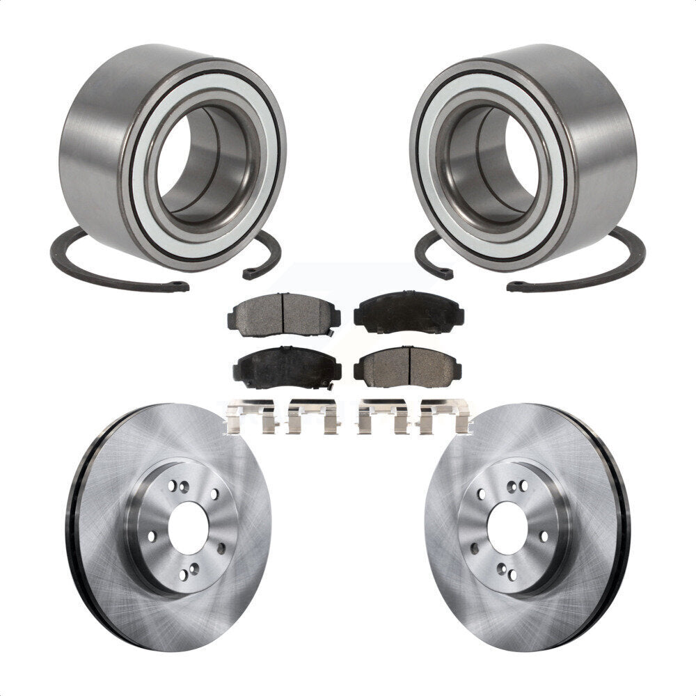 Kit de rotors de frein à disque et de plaquettes semi-métalliques, roulement de roue avant, pour Acura TL C
