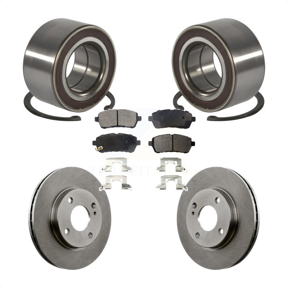 Kit de rotors de frein à disque et de plaquettes semi-métalliques, roulement de roue avant, pour Ford Fiest