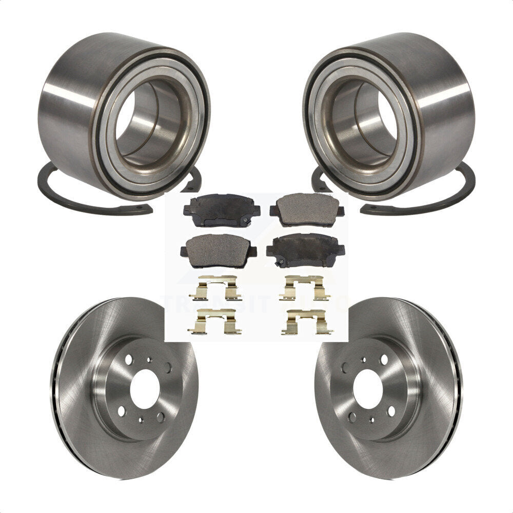 Kit de rotors et plaquettes de frein à disque, roulement de roue avant, pour Toyota Prius 2001 – 2003