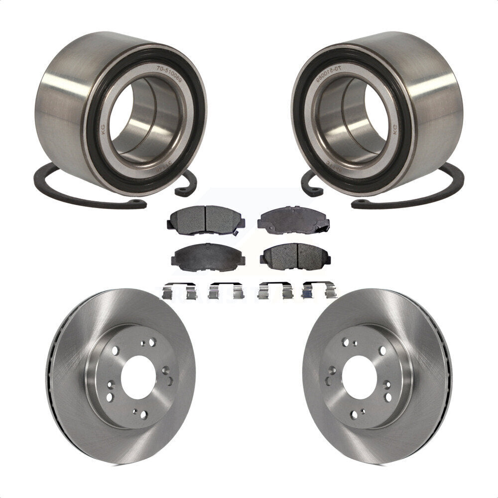 Kit de rotors de frein à disque et de plaquettes semi-métalliques, roulement de roue avant, pour Honda Civi