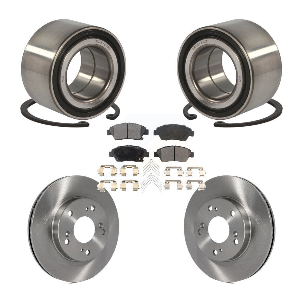 Kit de rotors de frein à disque et de plaquettes semi-métalliques, roulement de roue avant, pour Honda Civi