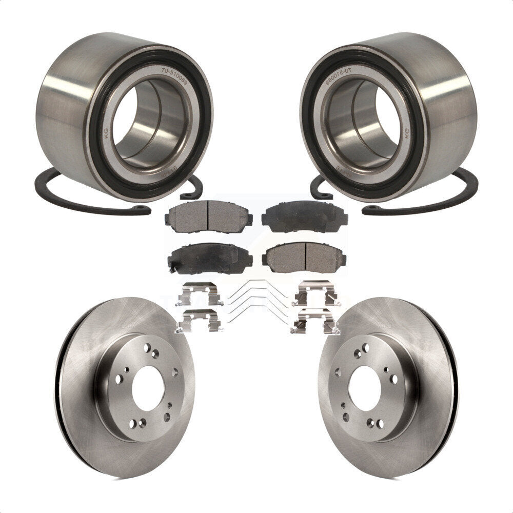 Kit de rotors de frein à disque et de plaquettes semi-métalliques, roulement de roue avant, pour Honda Civi
