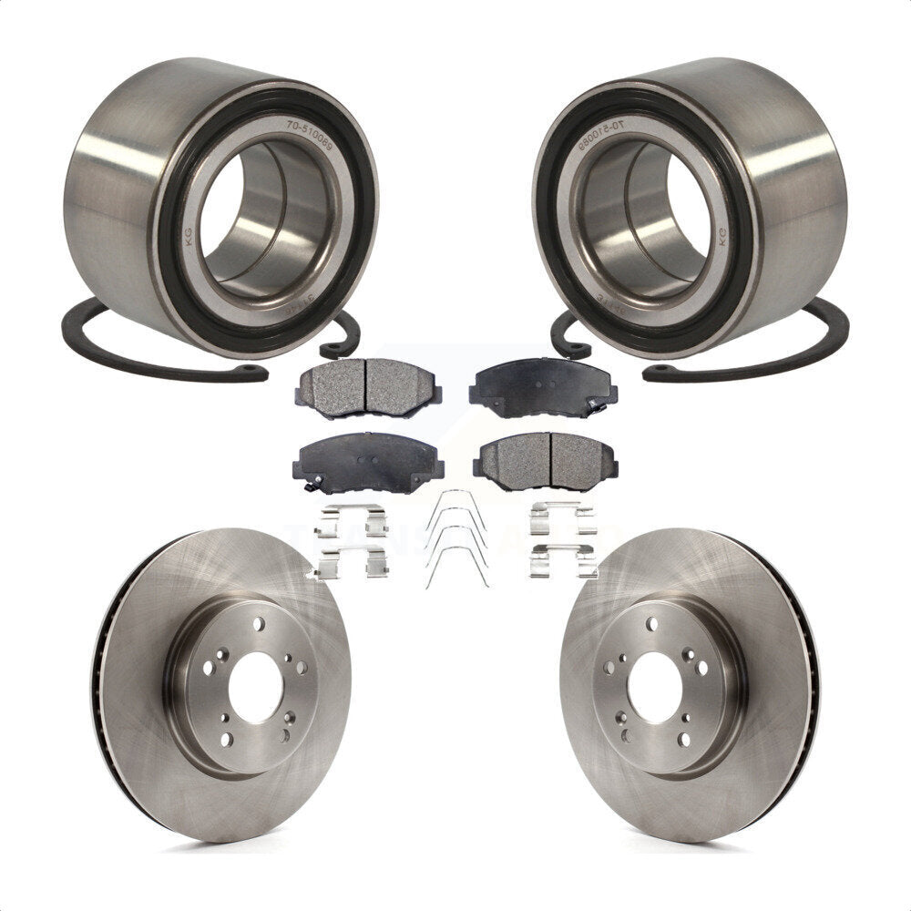 Kit de rotors de frein à disque et de plaquettes semi-métalliques, roulement de roue avant, pour Honda Civi