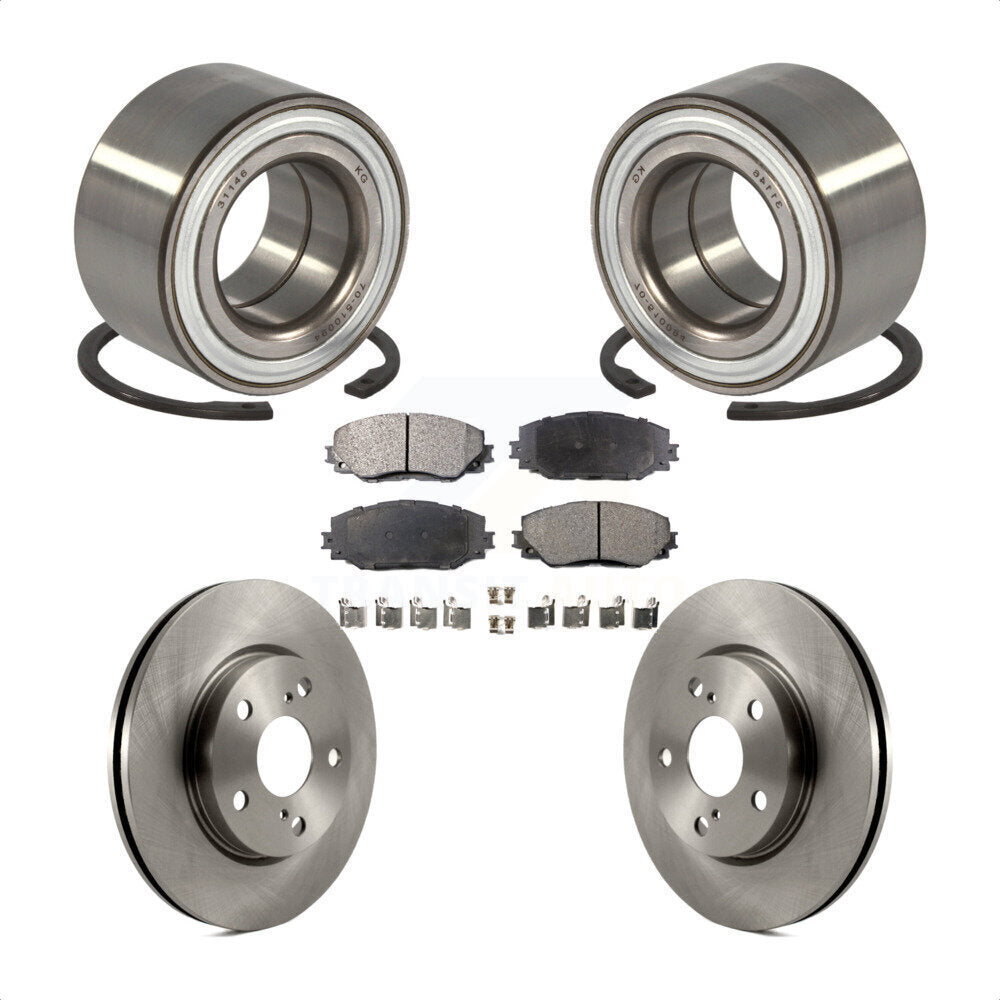 Kit de rotors et plaquettes de frein à disque, roulement de roue avant, pour Toyota Prius V 2017 – 2018