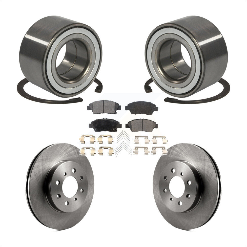 Kit de rotors de frein à disque et de plaquettes semi-métalliques, roulement de roue avant, pour Honda Fit