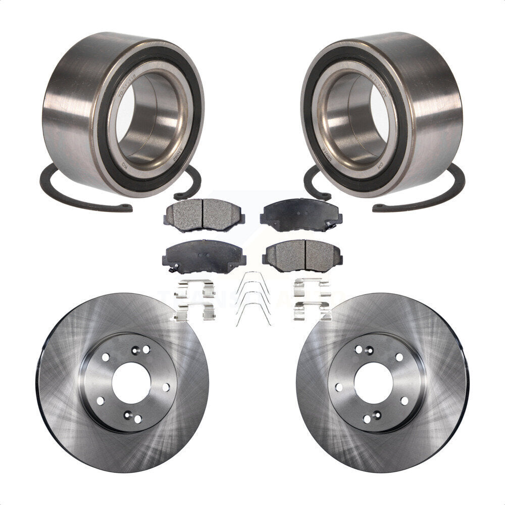 Kit de Rotor de frein à disque et de plaquettes semi-métalliques, roulement de roue avant, pour Honda Accor