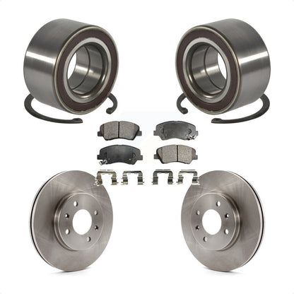 Kit de rotors de frein à disque et de plaquettes semi-métalliques, roulement de roue avant, pour Kia Rio