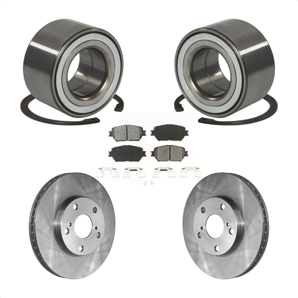 Kit de Rotor de frein à disque et de plaquettes semi-métalliques, roulement de roue avant, pour Toyota Camr