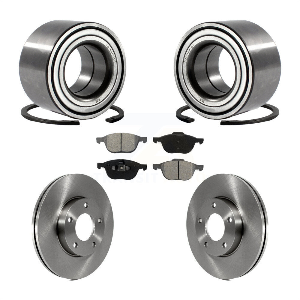 Kit de rotors de frein à disque et de plaquettes semi-métalliques, roulement de roue avant, pour Mazda 3