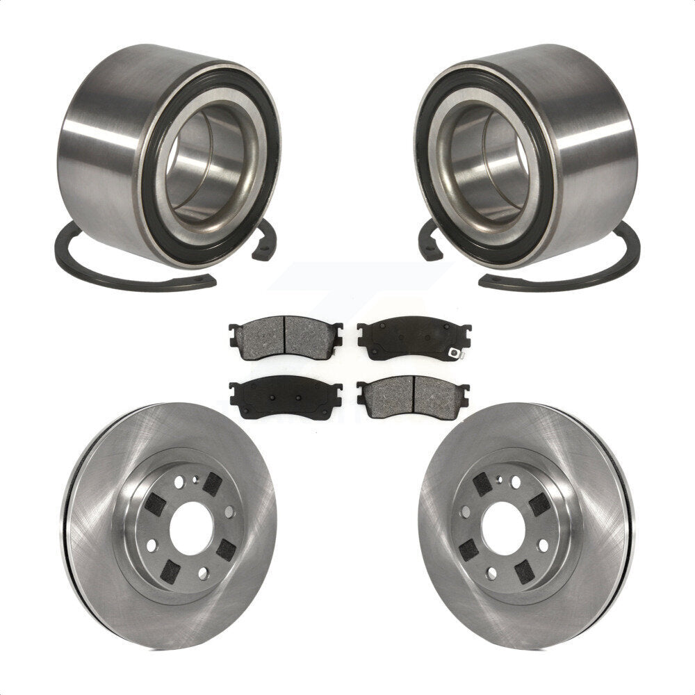 Rotor de frein à disque de roulement de roue avant et Kit de plaquettes semi-métalliques pour Mazda Proteg