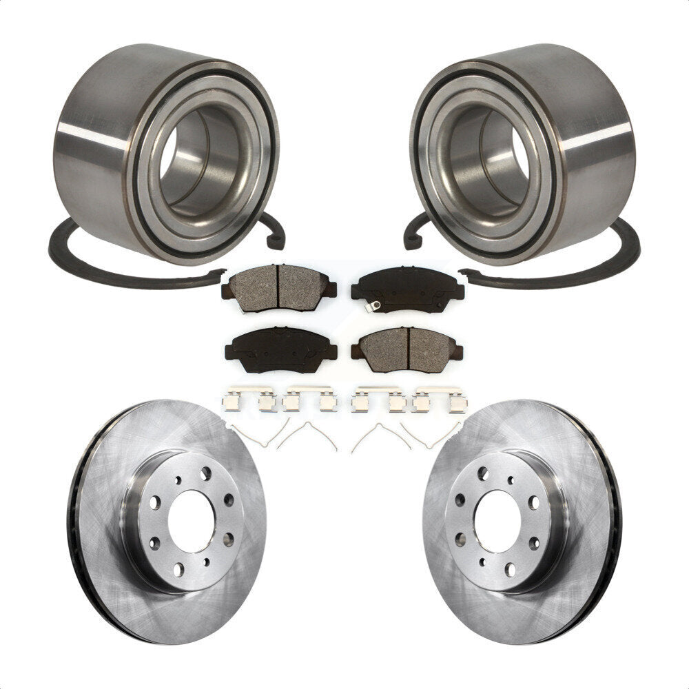 Kit de rotors de frein à disque et de plaquettes semi-métalliques, roulement de roue avant, pour Honda Civi