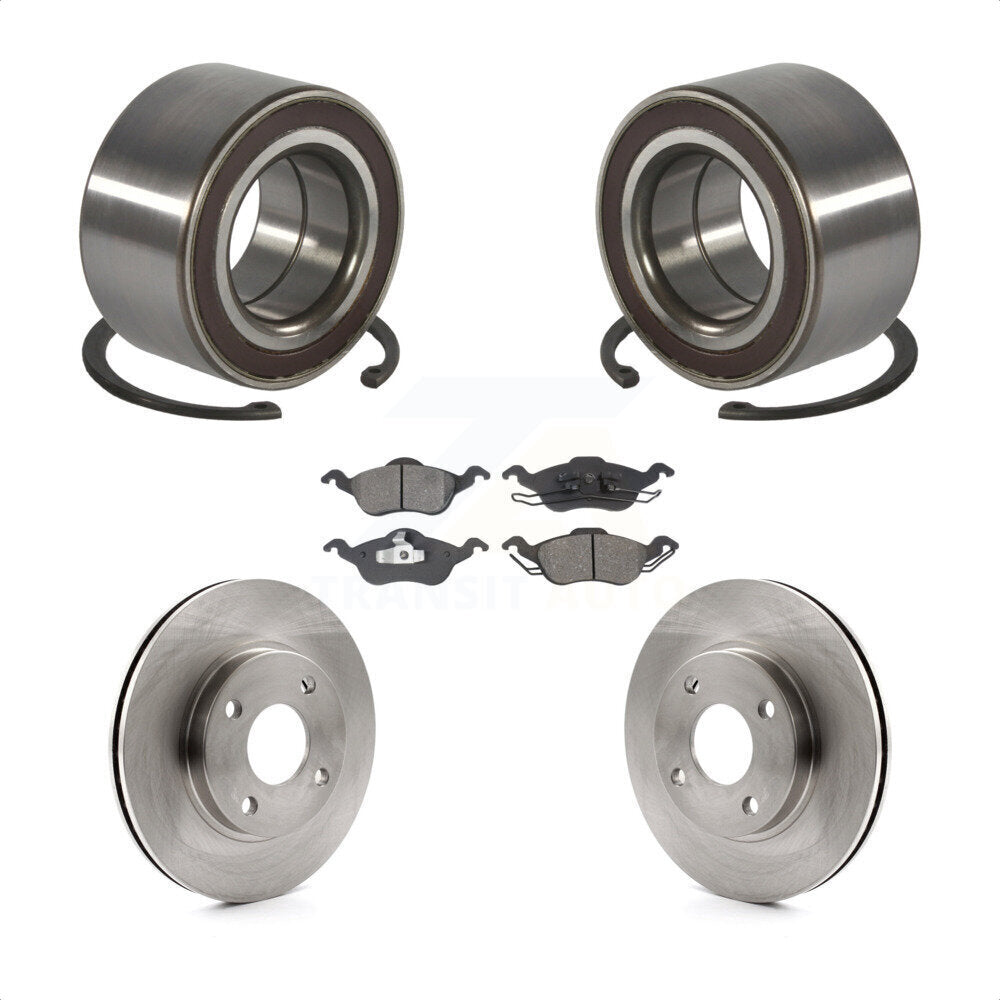 Kit de rotors de frein à disque et de plaquettes semi-métalliques, roulement de roue avant, pour Ford Focus