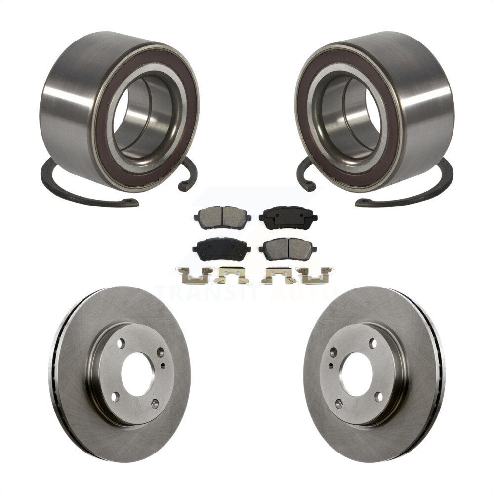 Kit de rotors de frein à disque et de plaquettes semi-métalliques, roulement de roue avant, pour Ford Fiest