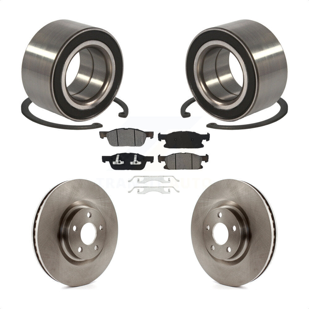 Kit de rotors de frein à disque et de plaquettes semi-métalliques, roulement de roue avant, pour Ford Edge