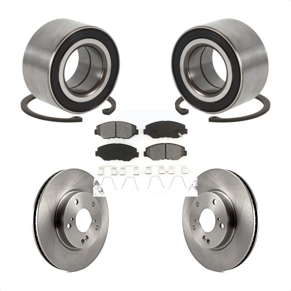 Kit de rotors de frein à disque et de plaquettes semi-métalliques, roulement de roue avant, pour Honda Civi