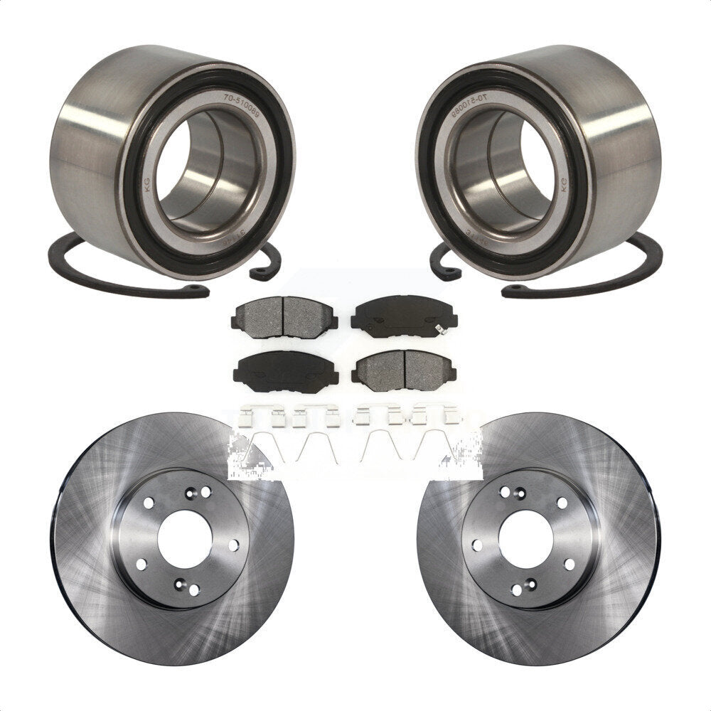 Kit de rotors de frein à disque et de plaquettes semi-métalliques, roulement de roue avant, pour Honda Civi