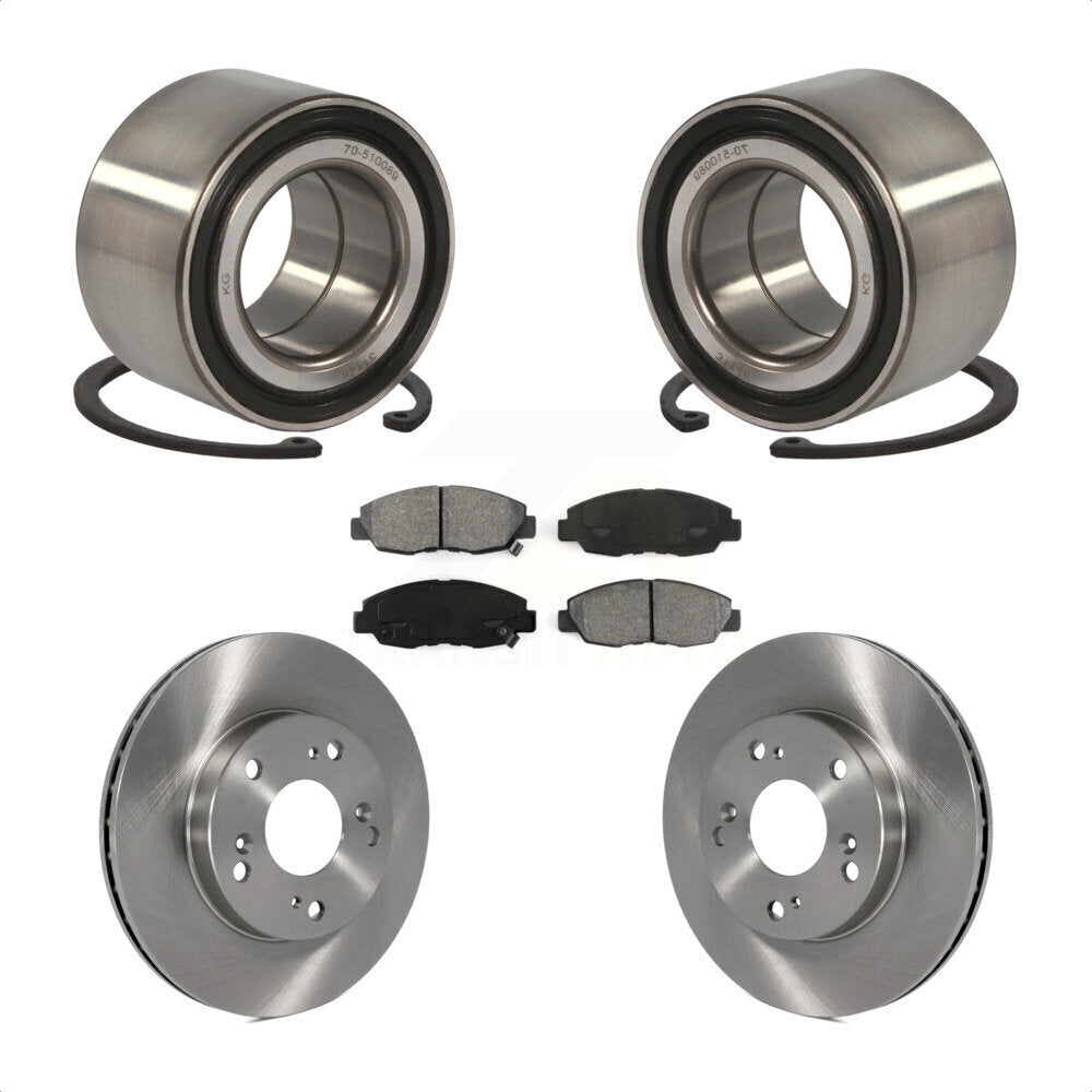 Kit de rotors de frein à disque et de plaquettes semi-métalliques, roulement de roue avant, pour Honda Civi