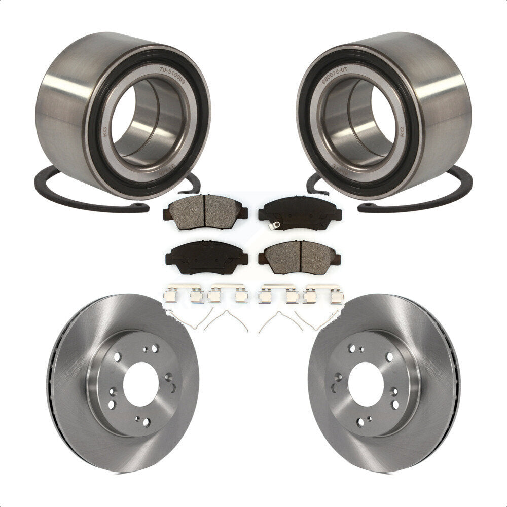 Kit de rotors de frein à disque et de plaquettes semi-métalliques, roulement de roue avant, pour Honda Civi