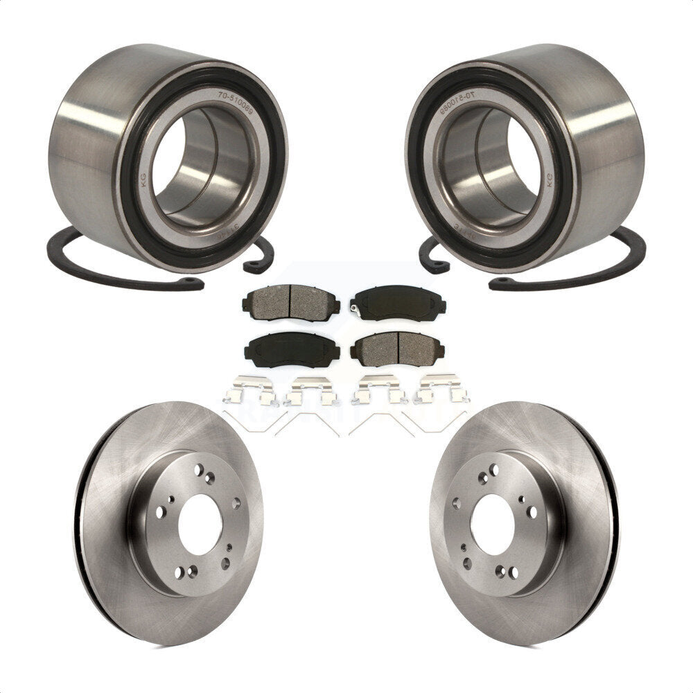 Kit de rotors de frein à disque et de plaquettes semi-métalliques, roulement de roue avant, pour Honda Civi
