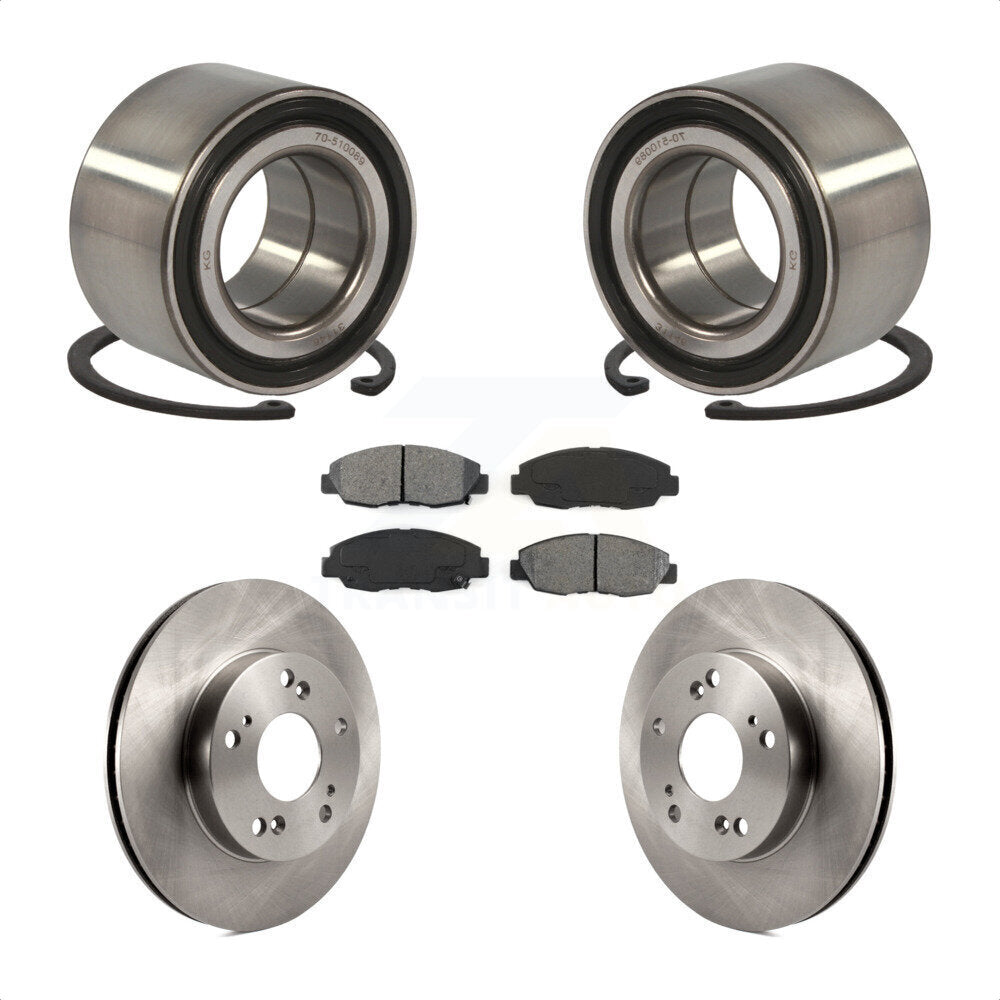 Kit de rotors de frein à disque et de plaquettes semi-métalliques, roulement de roue avant, pour Honda Civi