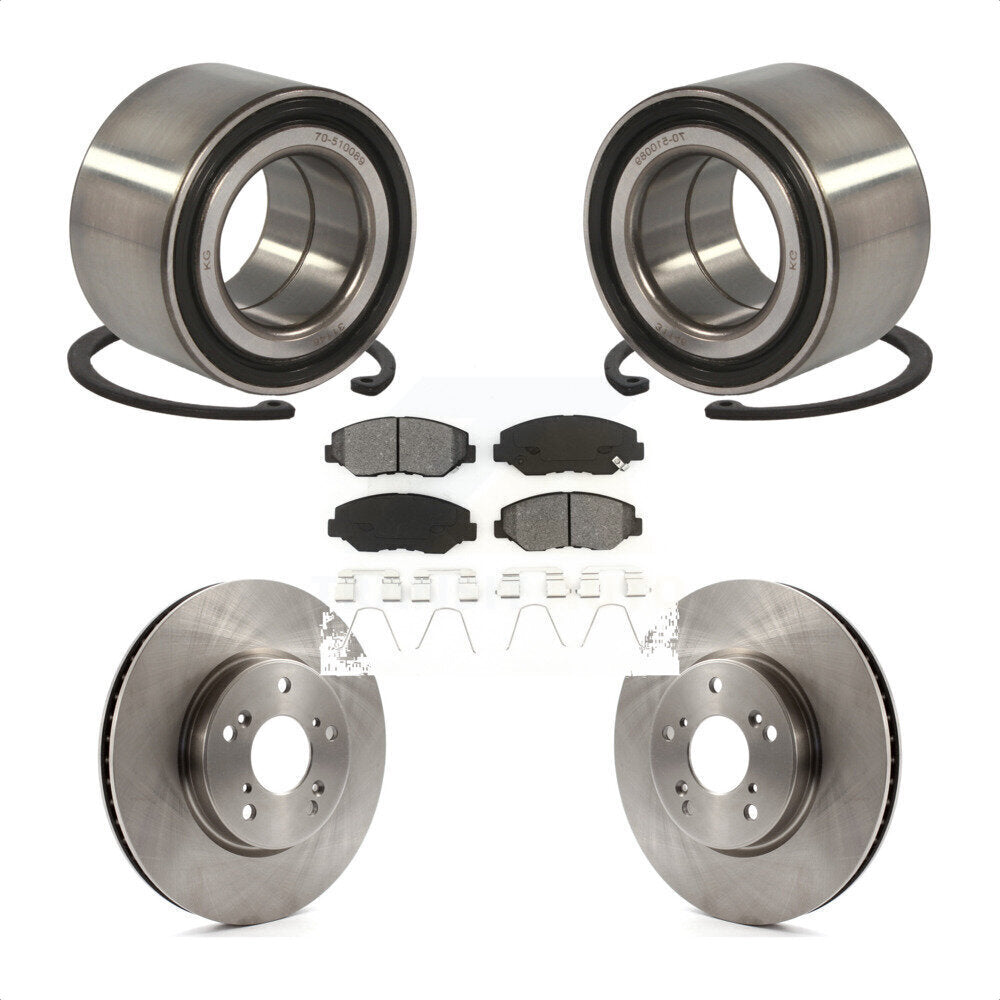 Kit de rotors de frein à disque et de plaquettes semi-métalliques, roulement de roue avant, pour Honda Civi
