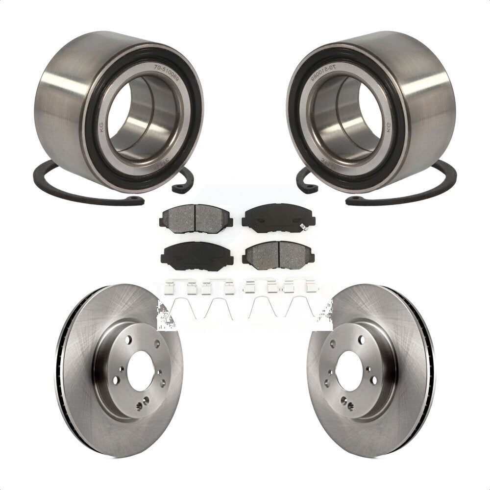 Kit de rotors de frein à disque et de plaquettes semi-métalliques, roulement de roue avant, pour Honda Civi