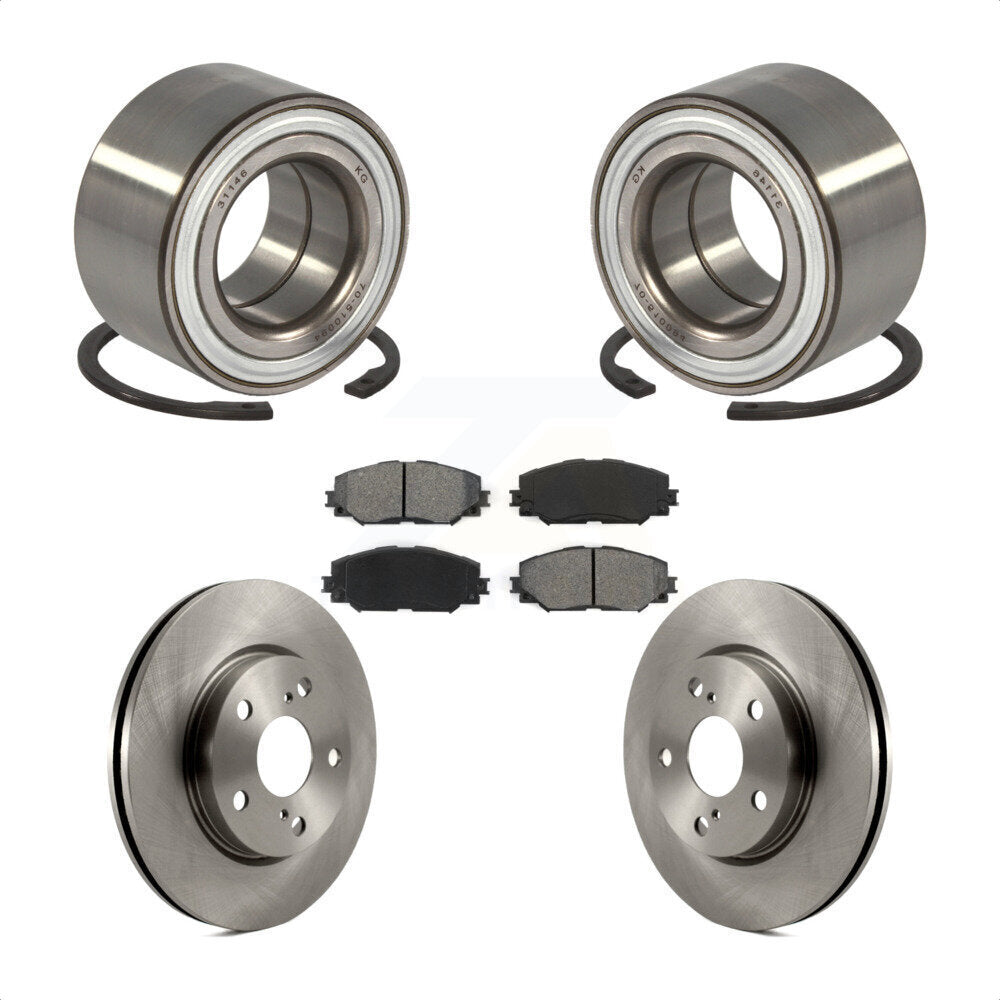 Kit de rotors et plaquettes de frein à disque, roulement de roue avant, pour Toyota Prius V 2017 – 2018